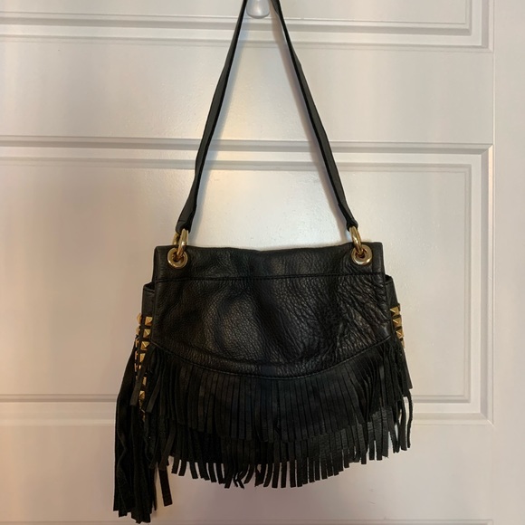 Stella and Jaime black leather shoulder bag - Picture 1 of 12